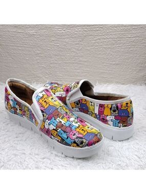 Nurse Mates Pillow Top Adela Multicolor Pet Print Platform Sole Slip On Sneaker